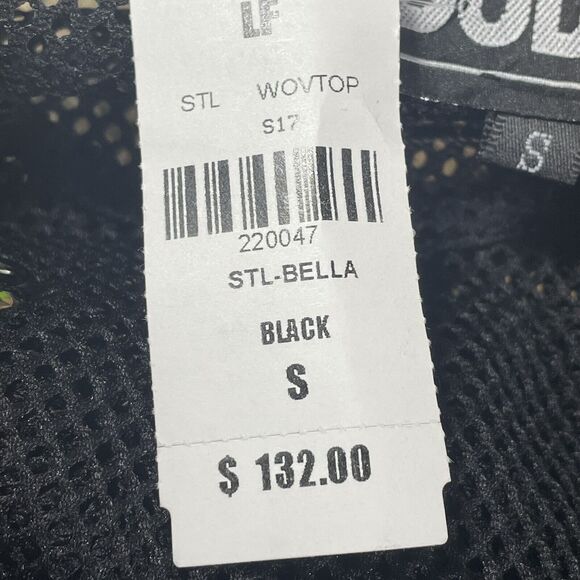 BSBW for LF Reworked NEW $132 Mesh Cropped Black Hoodie Sz S Streetwear Grommets - Picture 9 of 9